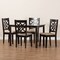 Baxton Studio Nicolette Modern and Contemporary Sand Fabric and Dark Brown Finished Wood 5-Piece Dining Set 176-11386-8026-Zoro - alternate 9